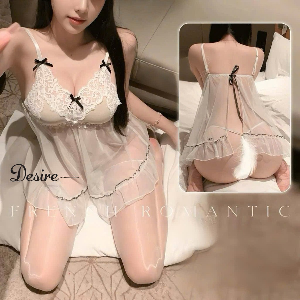 Desire Store, Váy ngủ ren xuyên thấu sexy kèm quần chip DESIRE VN-7883 image 9 of 11