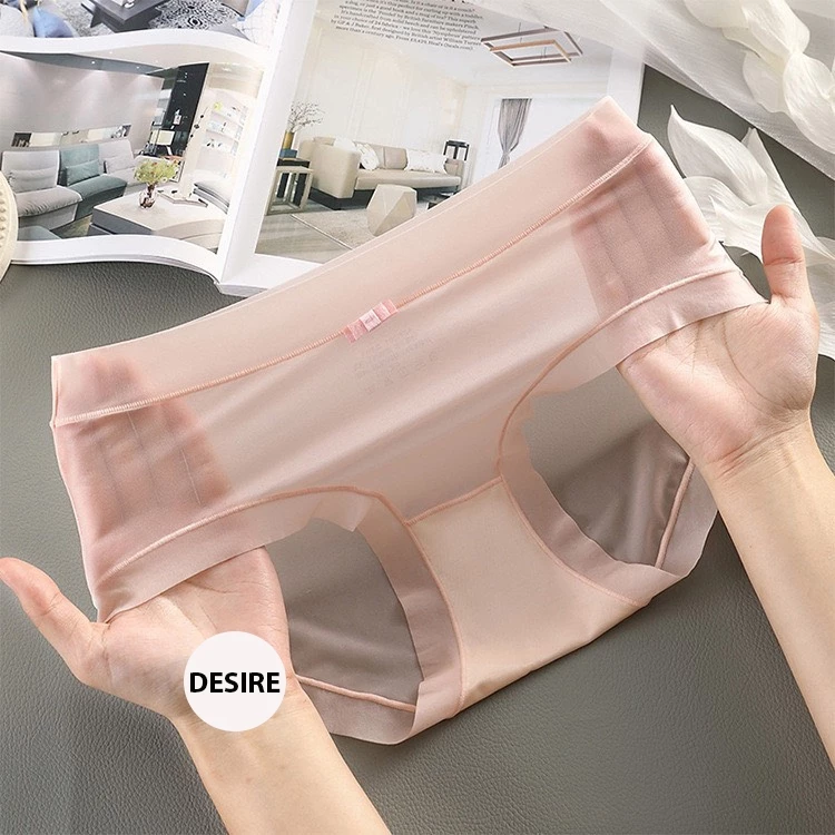 Desire Store, Quần lót Cotton Lụa không đường viền trơn màu mềm mịn mát phong cách sang trọng nhã nhặn QL-031 - Nâu nude (Lẻ 1 quần), XL (60-70kg) image 14 of 17