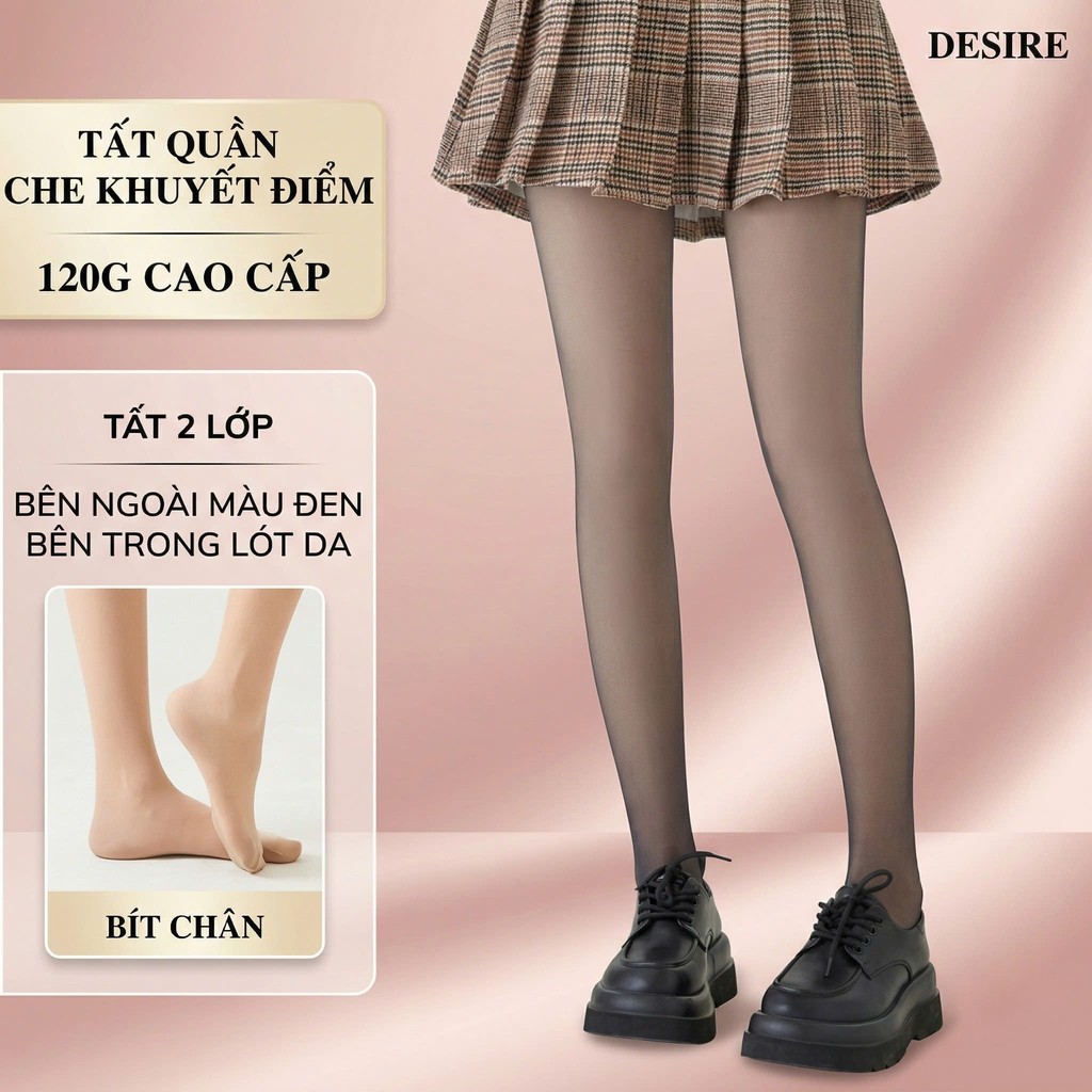 Desire Store, Tất quần đen lót da 120G dày hai lớp lót nỉ giữ ấm che khuyết điểm định hình dáng CHÍNH HÃNG BONAS T-014 - 120 Đenlótda bítchân image 9 of 15