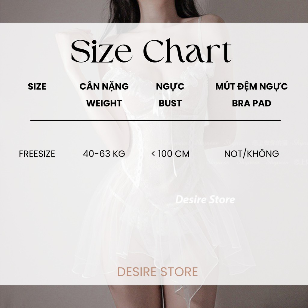 Desire Store, Váy đầm ngủ Cosplay kèm quần chip chất ren mềm ôm body sexy cosplay VN-8302 image 8 of 16