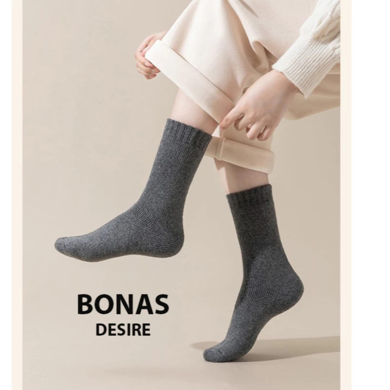 Desire Store, Tất len dày siêu ấm chính hãng BONAS Style Nhật Bản phong cách đơn giản sang trọng MW-1884-2 image 2 of 15