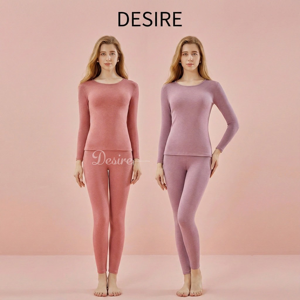 Desire Store, Đồ bộ giữ nhiệt mùa đông siêu nhẹ ấm áp vải Nhung lót Len Cashmere có đường viền dành cho nữ giới ZYOS AGN-003 image 9 of 14