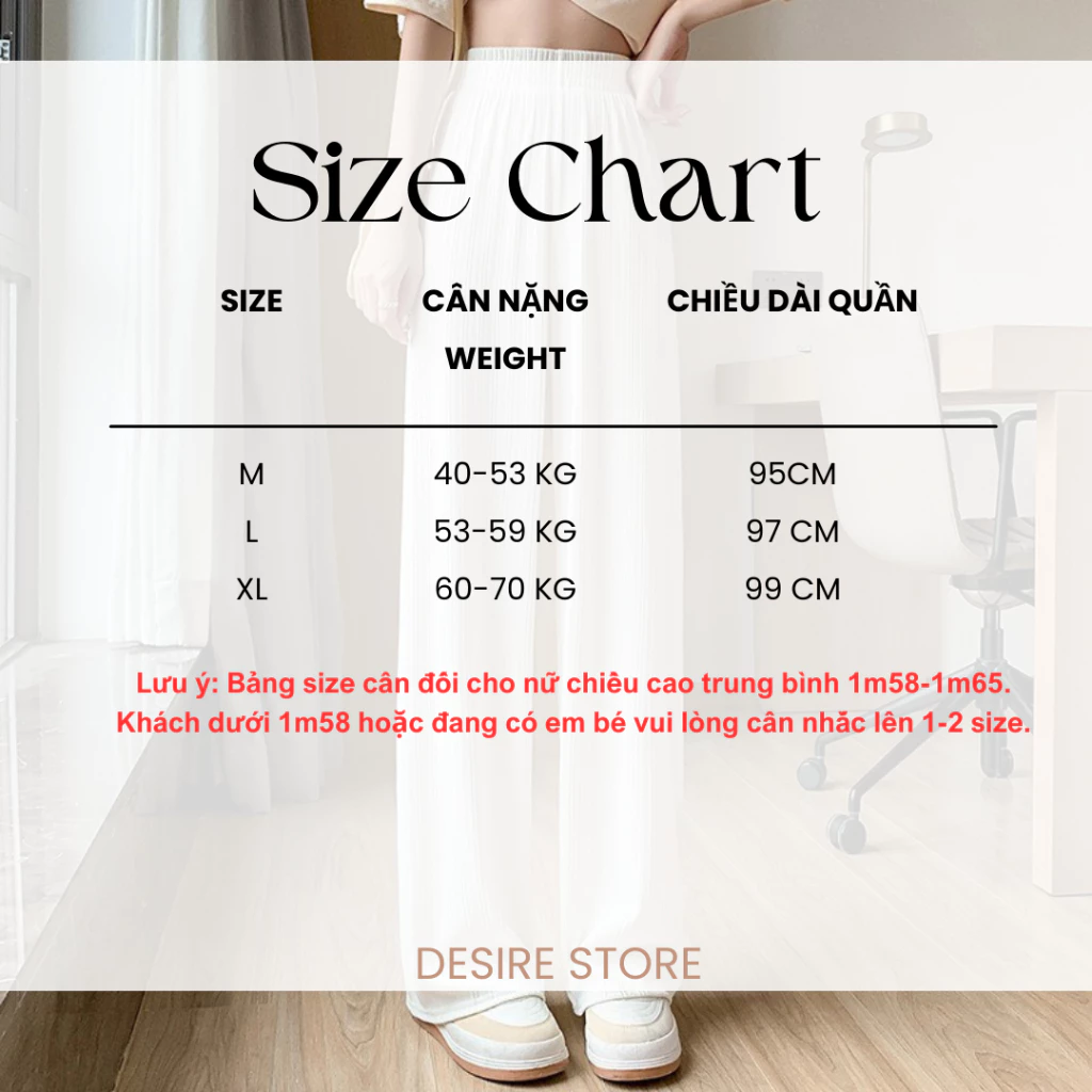 Desire Store, Quần Culottes Nữ Quần Dài Nữ Cạp Chun Ống Rộng Vải Thun H789 image 9 of 14