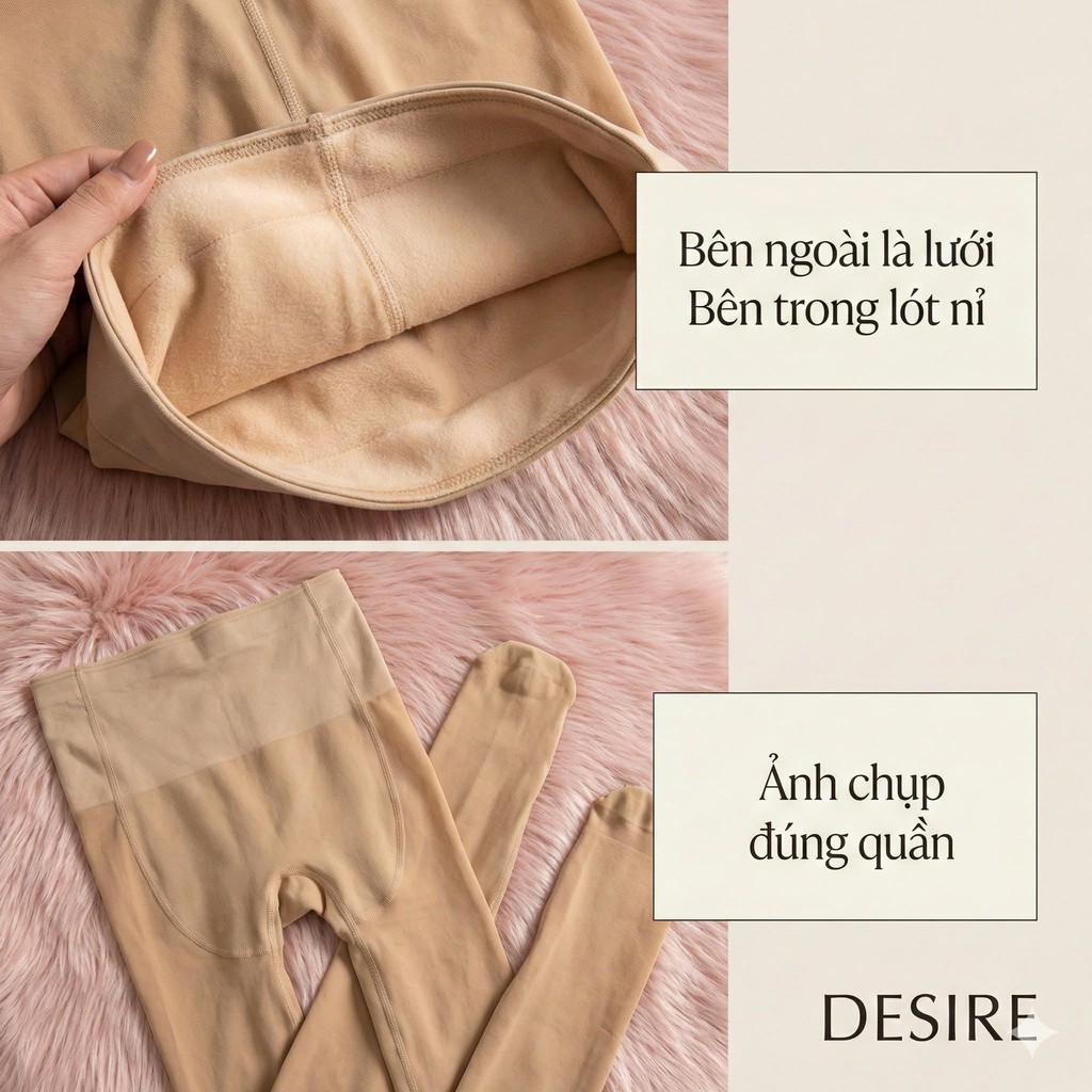 Desire Store, Quần tất nữ BIGSIZE (60-85KG) Dày 160G hai lớp lót nỉ giữ ấm che khuyết điểm định hình dáng BONAS DS2051 image 8 of 12