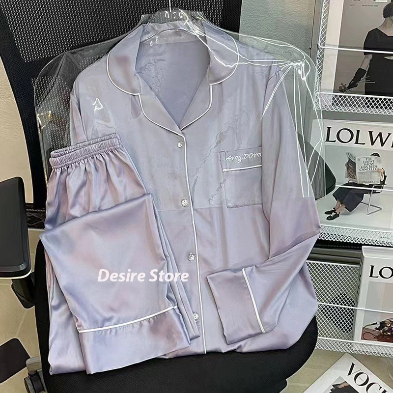 Desire Store, Đồ bộ mặc nhà lụa dài tay DBO-0033 - Tím, XL 58-65kg image 10 of 13