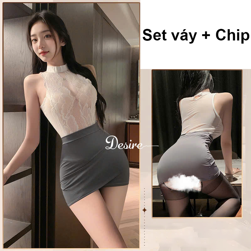 Desire Store, Bộ đồ ngủ hóa trang Cosplay Cô Thư Kí gợi cảm DESIRE VN-1142 - Set Cơ Bản image 7 of 8