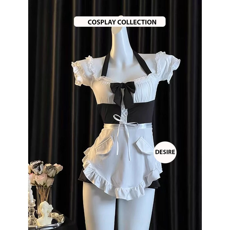 Desire Store, Bộ đồ ngủ cosplay hầu gái chất thun mềm loại 1 VN-8828 image 5 of 12