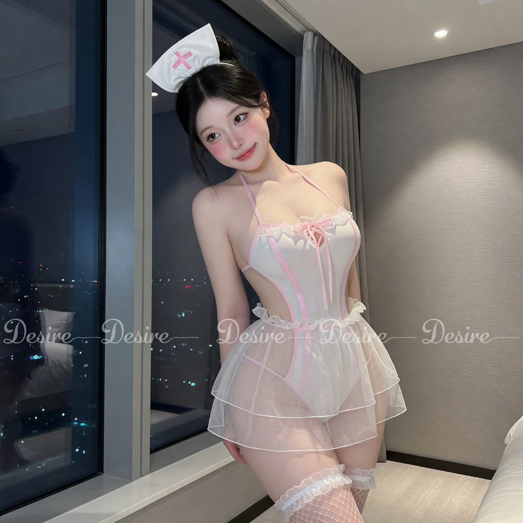 Desire Store, Bộ đồ ngủ Cosplay y tá đầy đủ phụ kiện sexy gợi cảm DESIRE VN-4228 (Sexy Nurse Cosplay Lingerie Set with Accessories DESIRE 4228) image 11 of 13