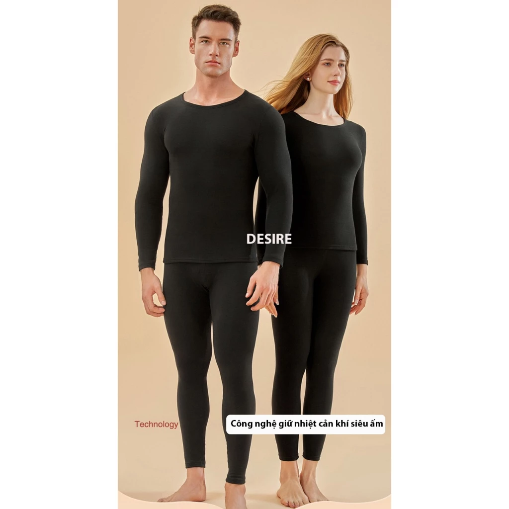 Desire Store, Đồ bộ giữ nhiệt mùa đông siêu nhẹ ấm áp vải Nhung lót Len Cashmere có đường viền dành cho nữ giới ZYOS AGN-003 image 6 of 11