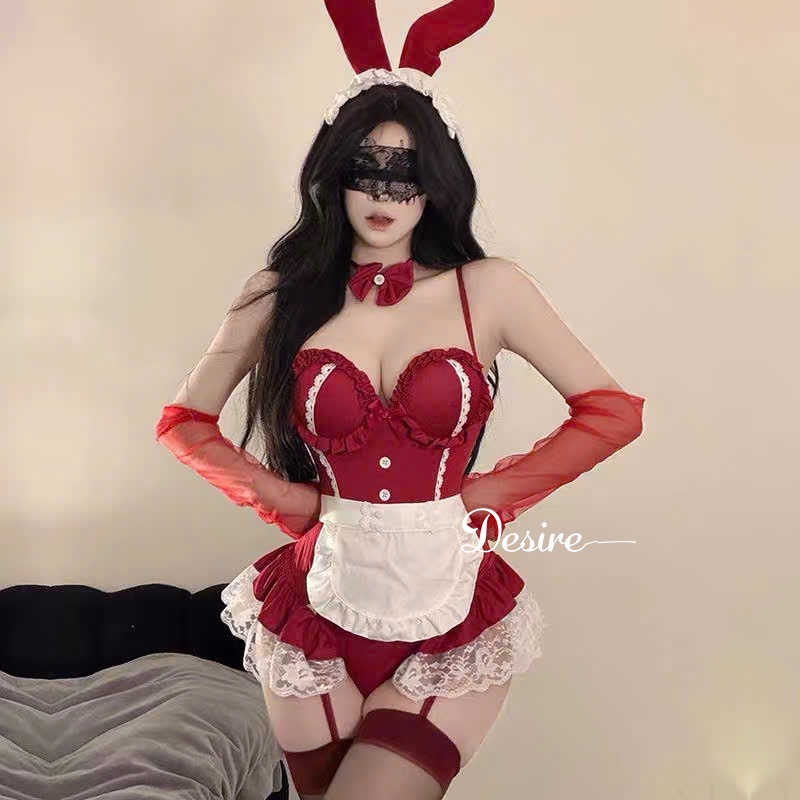Desire Store, Set Cosplay Cô Nàng Thỏ Bunny Girl Sexy Có Gọng Nâng Ngực Phối Tạp Dề Ren Cao Cấp DESIRE VN-6323 image 3 of 16