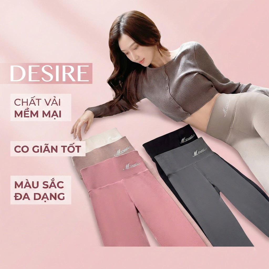 Desire Store, Quần dài legging M ENAIC lưng cao giữ nhiệt lót nhung Cation hai mặt mùa đông ấm áp định hình dáng QGN-004 image 9 of 16