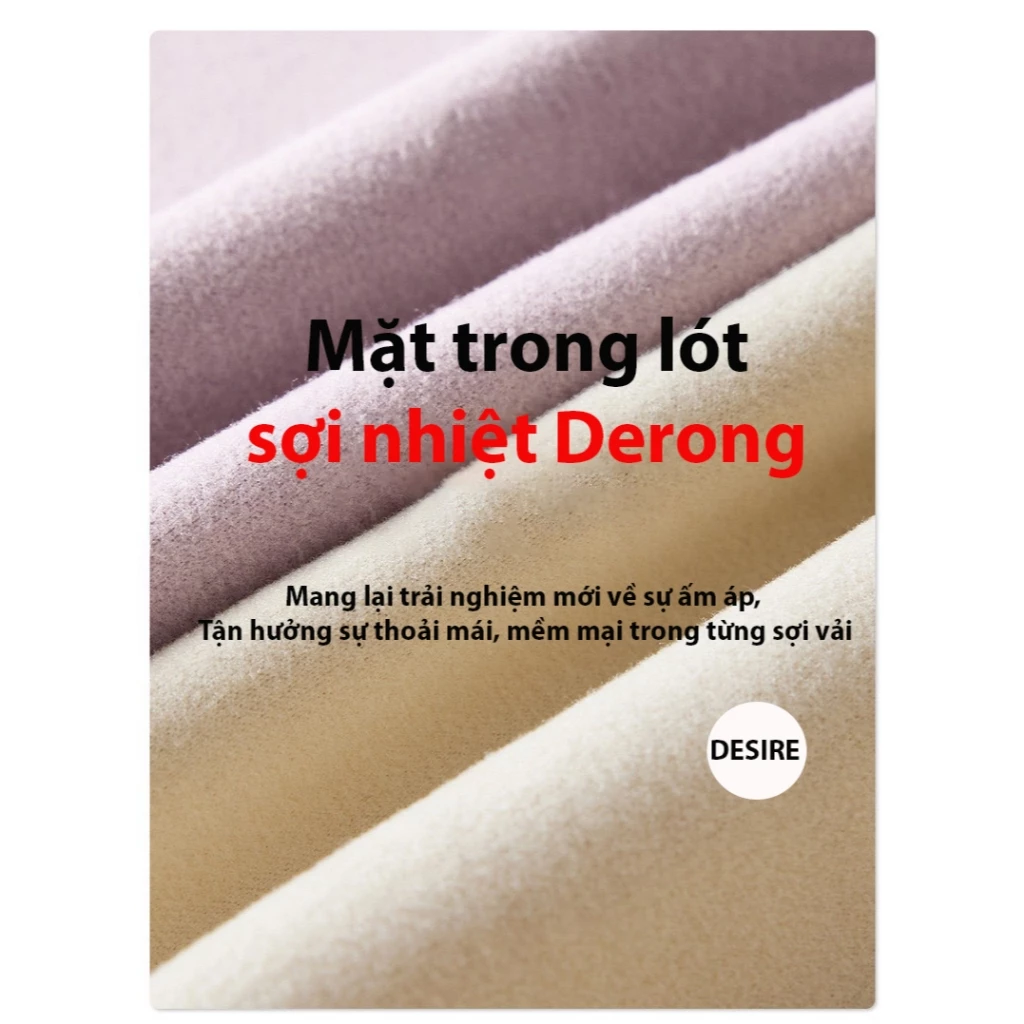 Desire Store, Áo giữ nhiệt Nhung lót sợi nhiệt Derong mềm siêu nhẹ mùa đông ấm áp Áo lót trong giữ nhiệt QGN-9093 image 4 of 17