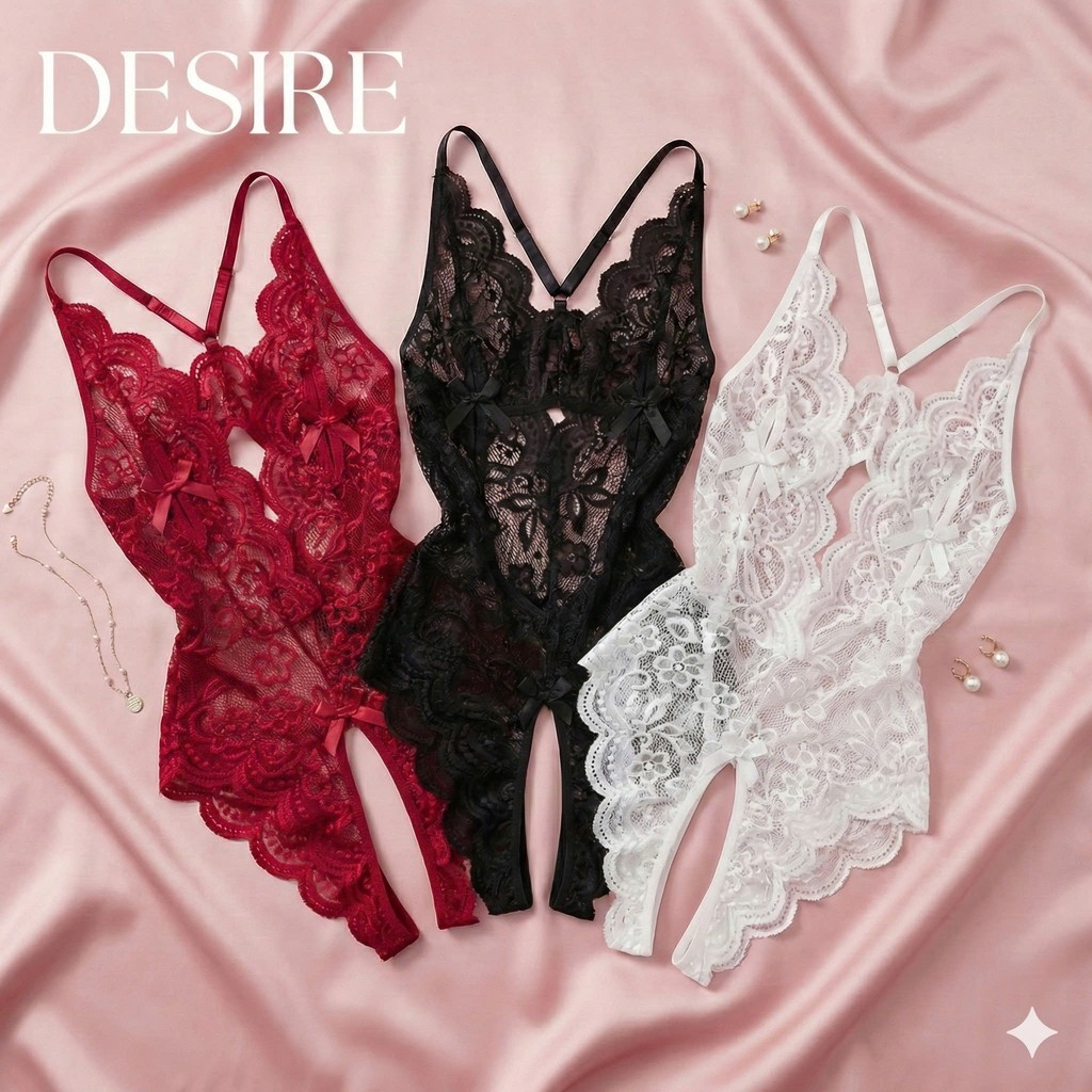 Desire Store, Bodysuit ren Jumpsuit ren váy ren xuyên thấu gợi cảm sexy DESIRE VN-8413 image 9 of 34