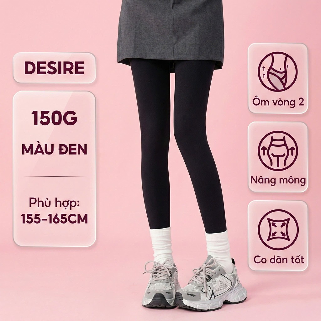 Desire Store, Quần Tất Legging Len Tăm Nữ Cao Cấp Giữ Nhiệt, Có Đế Chống Trơn Trượt, Chất Len Dày Dặn Co Giãn 4 Chiều KF7029 - Màu Đen, Freesize (40-60kg) image 11 of 16