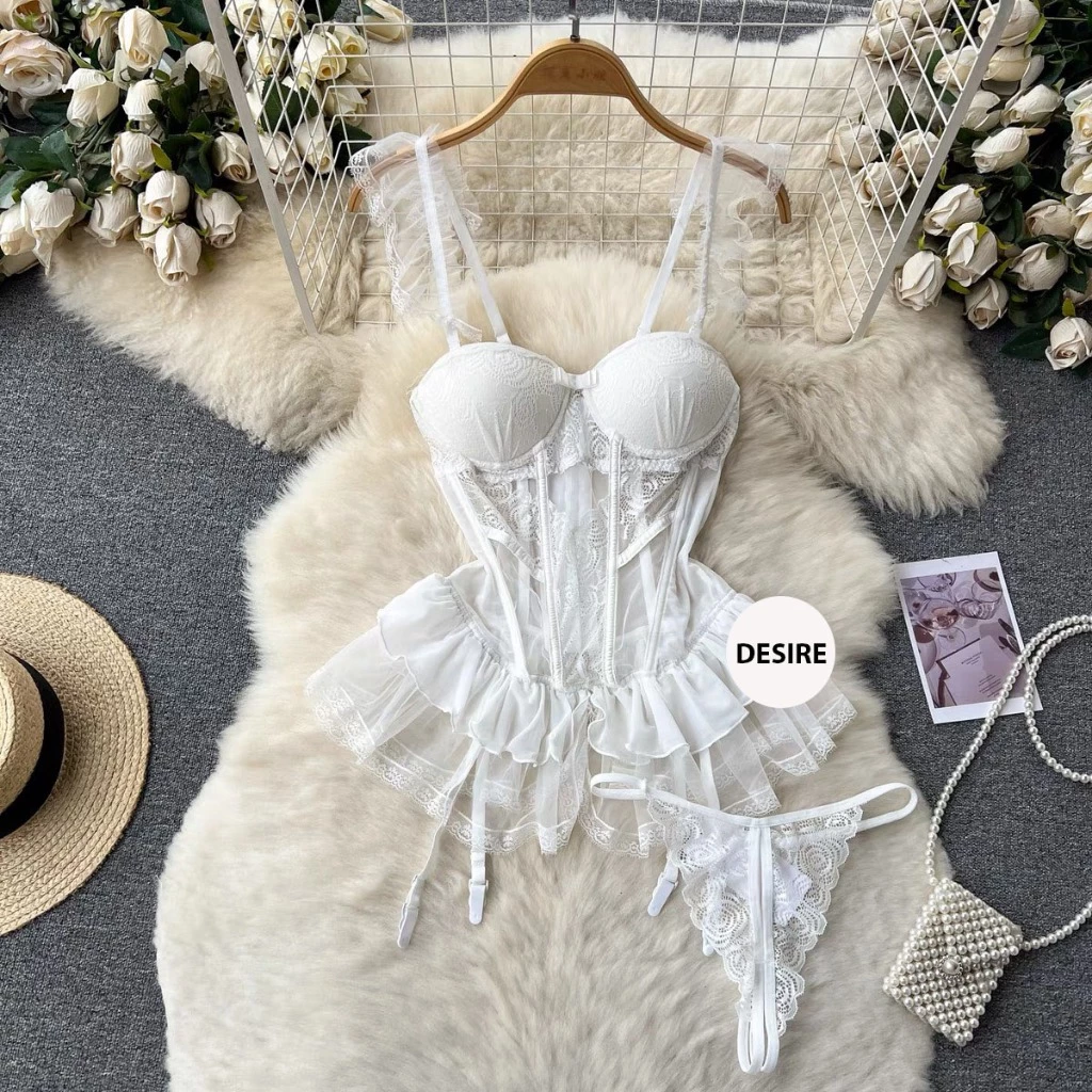 Desire Store, Đầm Ngủ Bodysuit Ren liền thân cánh tiên cosplay xuyên thấu gợi cảm cho nữ VN-1738 image 9 of 16