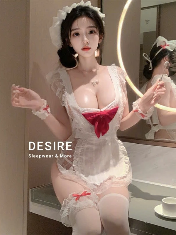 Desire Store, Bộ đồ Cosplay Hầu Gái Sexy Gợi Cảm, Chất Mềm Mại Phối Ren Quyến Rũ DESIRE VN-1108 image 2 of 8