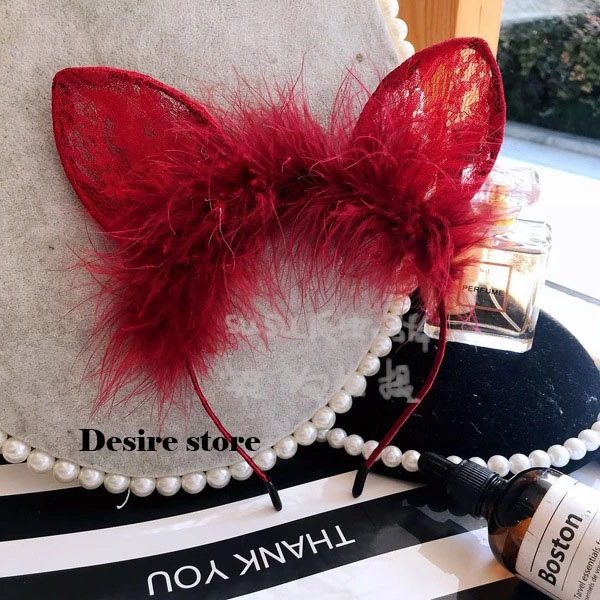 Desire Store, Bờm - Cài tóc Tai thỏ tai mèo hoá trang cosplay phong cách gợi cảm sexy W-13 - #1 Mèo Đỏ image 21 of 29