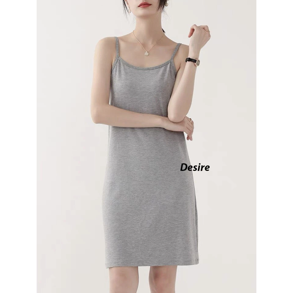 Desire Store, Váy hai dây Váy mặc lót chất thun modal (Gỗ sồi) dáng ôm body cổ ngang có TĂNG ĐƠ điều chỉnh DESIRE VN-062 image 5 of 30