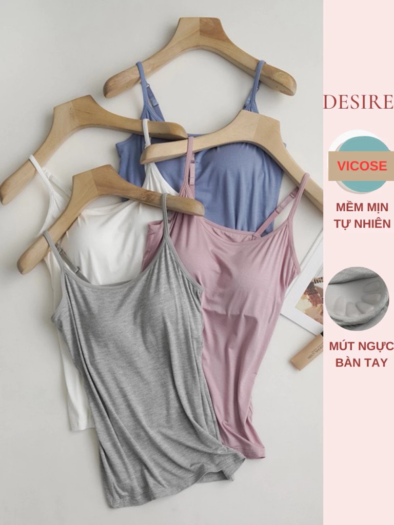 Desire Store, Áo lót hai dây thun Vicose hàng loại 1 cao cấp kèm mút ngực thông hơi A2010 image 10 of 27