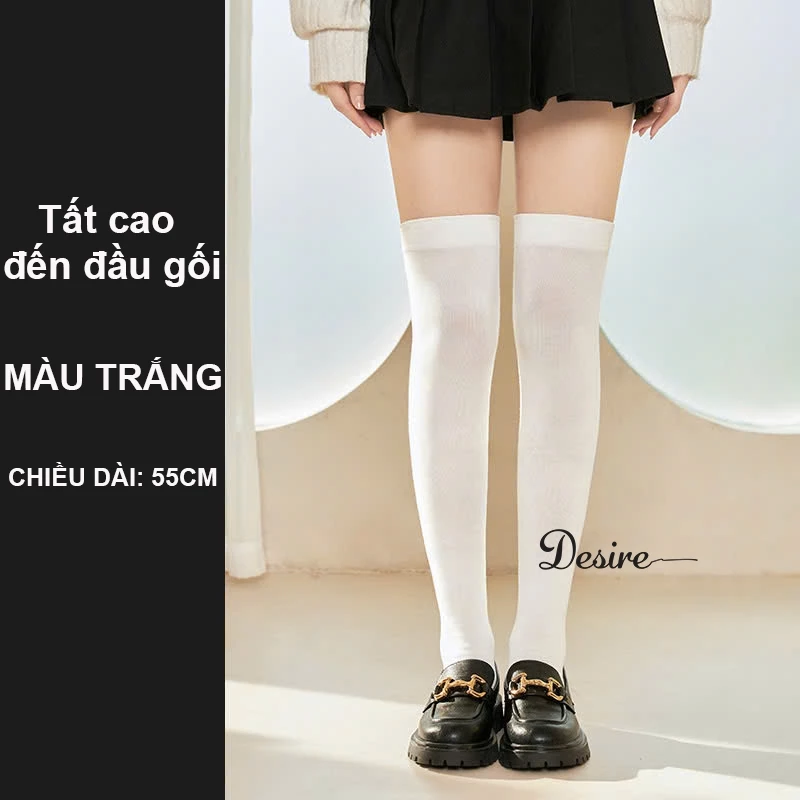 Desire Store, Tất thun len nữ chính hãng BONAS Style Nhật Bản chất đẹp cao cấp phong cách đơn giản sang trọng DS-3336 - Trắng 55cm image 10 of 17