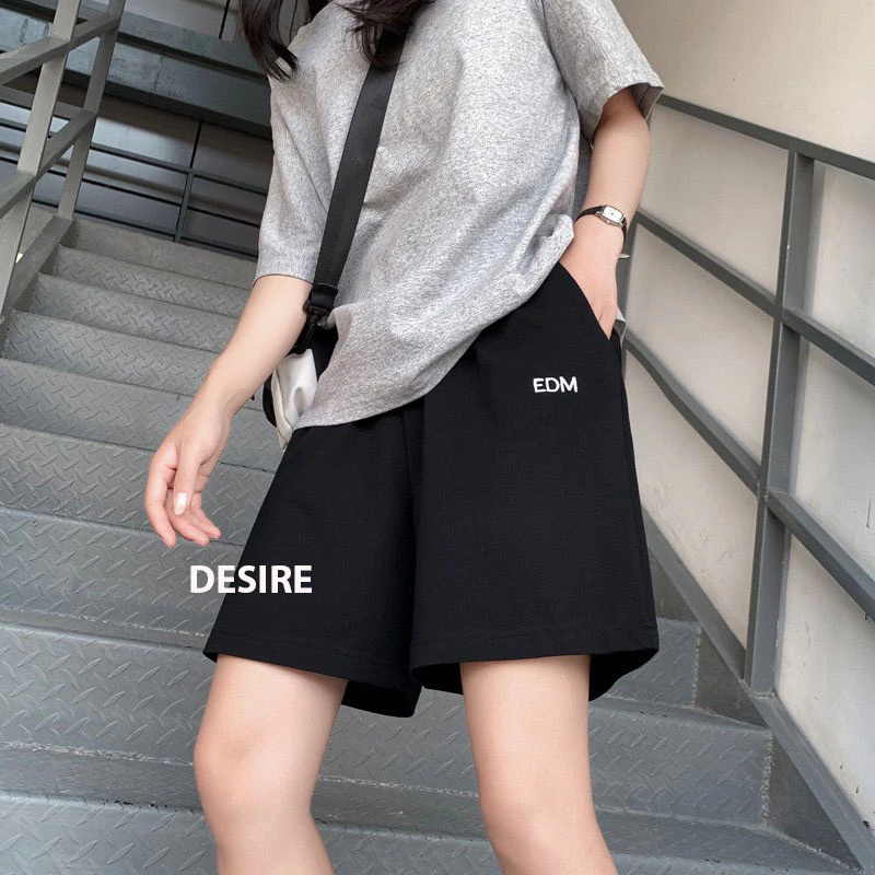 Desire Store, Quần đùi quần short unisex EDM chất thun dày mịn mát DESIRE QN-06 - Đen, XL image 11 of 11