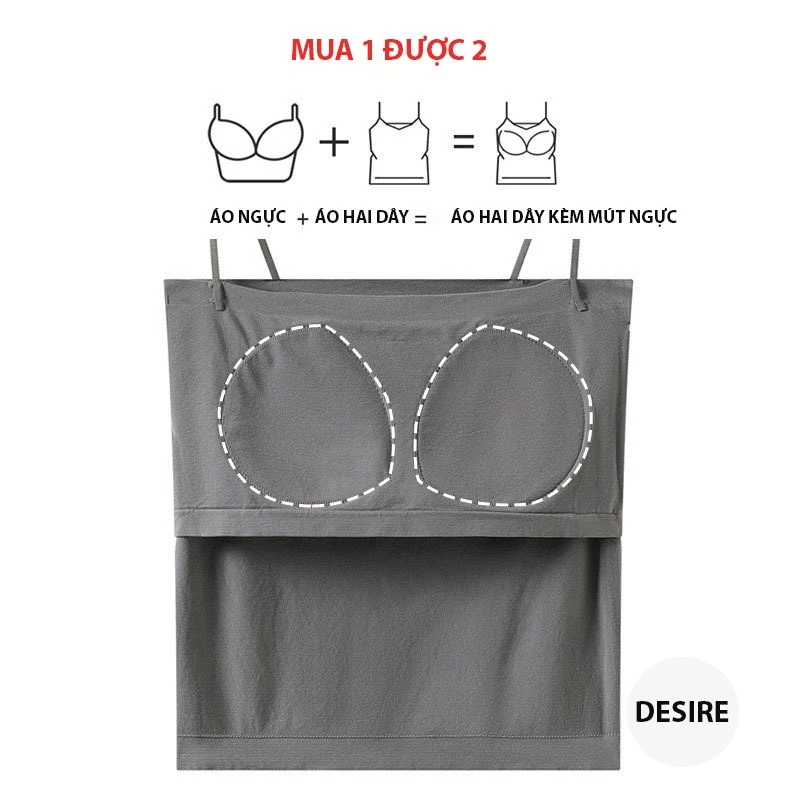Desire Store, Áo lót Bra ống quây ngang hai dây có mút ngực thun cotton mềm mịn thấm mồ hôi AN-011 image 7 of 13