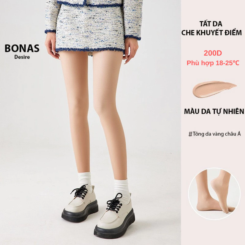 Desire Store, Tất quần loại dày cổ điển giữ ấm che khuyết điểm BONAS CHÍNH HÃNG 80D 200D 480D T-013 - 200D  DA TỰ NHIÊN image 10 of 21