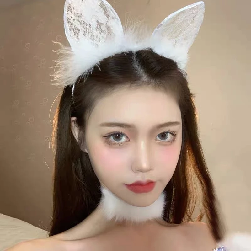 Desire Store, Bờm - Cài tóc Tai thỏ tai mèo hoá trang cosplay phong cách gợi cảm sexy W-14 - Mèo lông trắng #1 image 19 of 20