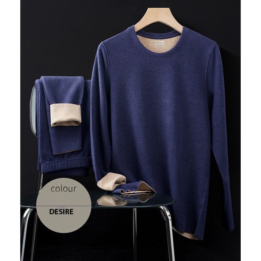 Desire Store, Đồ bộ giữ nhiệt nam lót Len Cashmere cổ tròn ấm áp mùa đông cao cấp siêu nhẹ DGN-02 image 6 of 16
