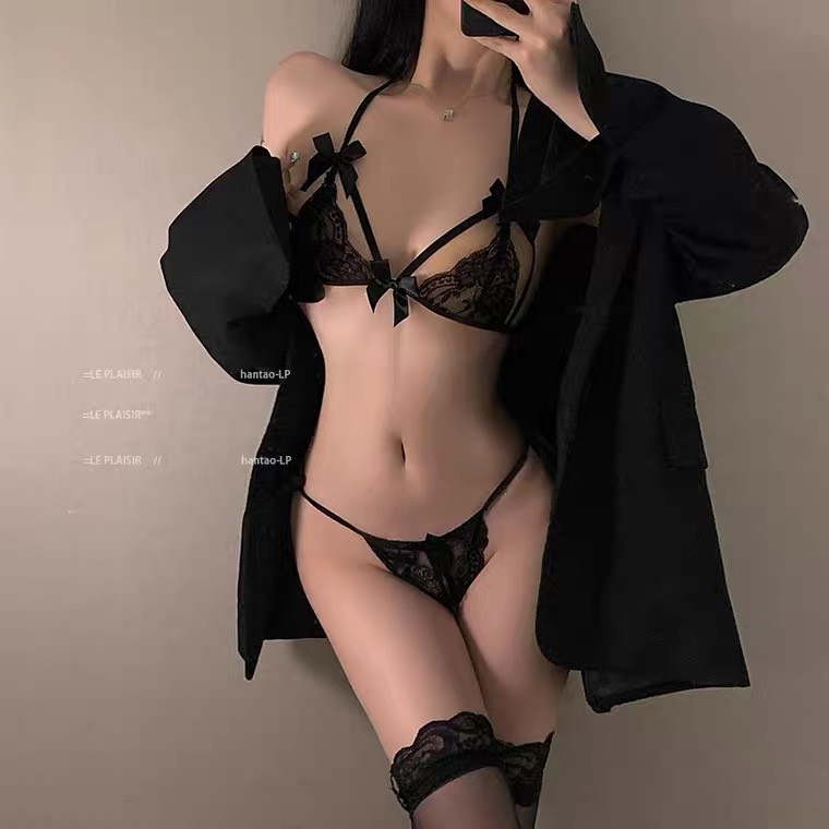 Desire Store, Bộ đồ lót ren quần lọt khe áo cột dây ren xuyên thấu sexy gợi cảm  VN-8601-1 image 6 of 12