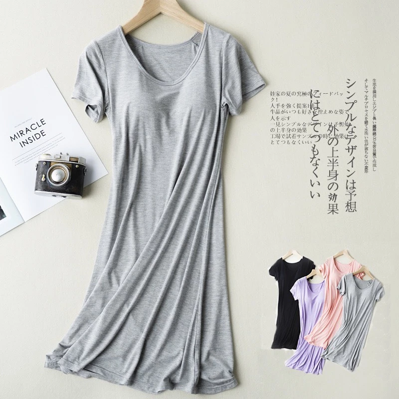 Desire Store, Váy đầm ngắn tay thun Vicose mềm mịn chất 4 chiều có đệm mút ngực DESIRE VNN-0073 image 3 of 12