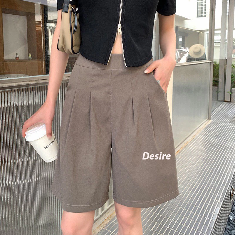 Desire Store, Quần đùi quần short dáng chữ A lưng cao vải lụa lạnh nhẹ nhàng phong cách thể thao QN-08 image 6 of 12