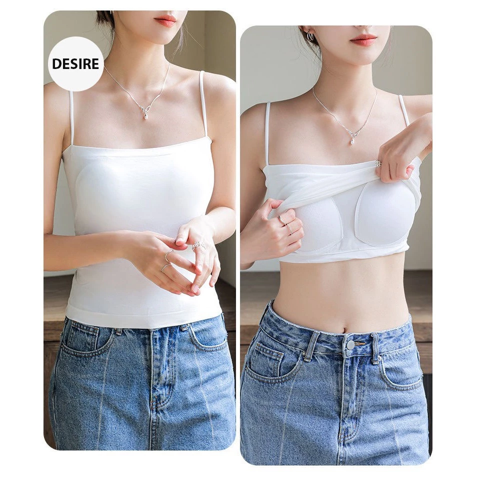 Desire Store, Áo lót Bra ống quây ngang hai dây có mút ngực thun cotton mềm mịn thấm mồ hôi AN-011 image 2 of 13
