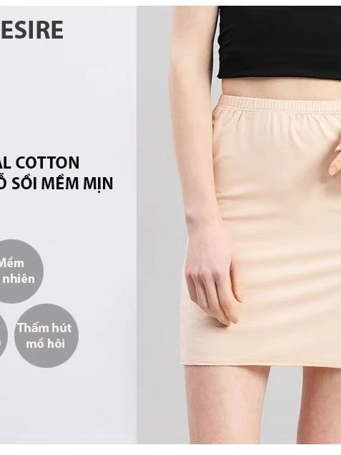 Desire Store, Chân váy lót dáng ôm Thun Modal (Gỗ sồi) co dãn mát mịn Chân váy mặc lót trong VNN-0098 image 16 of 24