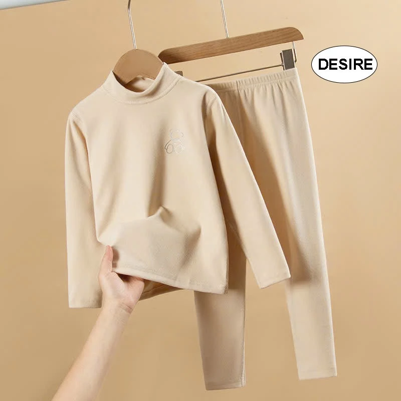 Desire Store, Đồ bộ giữ nhiệt trẻ em cổ cao dày ấm áp chất Nhung lót Len Cashmere cao cấp DESIRE DGN-006 - Da cổ cao, 140 (28-35kg) image 10 of 11