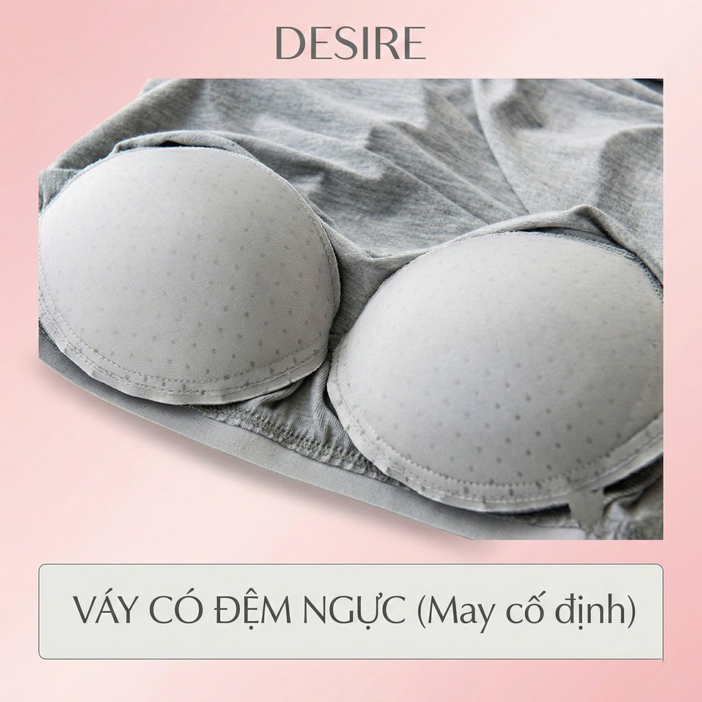 Desire Store, Váy đầm hai dây thun Vicose mềm mịn có đệm mút ngực và tăng đơ DESIRE VNN-0072 image 2 of 21