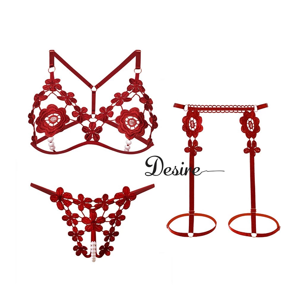 Desire Store, Bộ đồ lót liền thân kèm đai dây Bodysuit DESIRE VN-075 - Đỏ đô kiểu 2 image 15 of 15