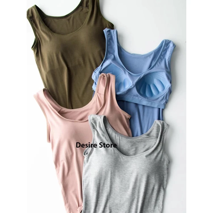 Desire Store, Áo ba lỗ sát nách kèm mút đệm ngực thun Vicose cao cấp A2011 image 9 of 17
