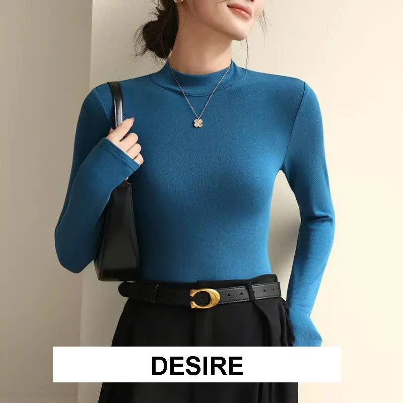Desire Store, Áo Thun Cổ Lọ Dài Tay Giữ Ấm Mùa Đông, Chất Liệu Thun Lạnh Co Giãn 4 Chiều, Thời Trang Nữ Cao Cấp DESIRE K2219 - Xanh, XL image 11 of 11