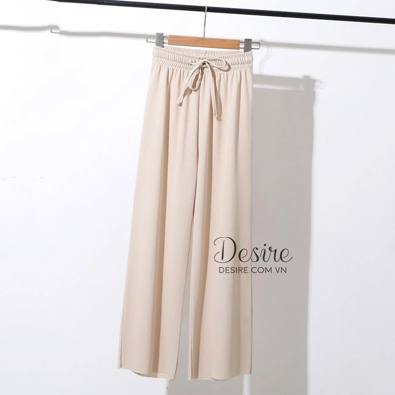 Desire Store, [Hình thật] Quần thun tăm dáng suông ống rộng cạp chun cao cấp form chuẩn Desire QN-001 image 2 of 13