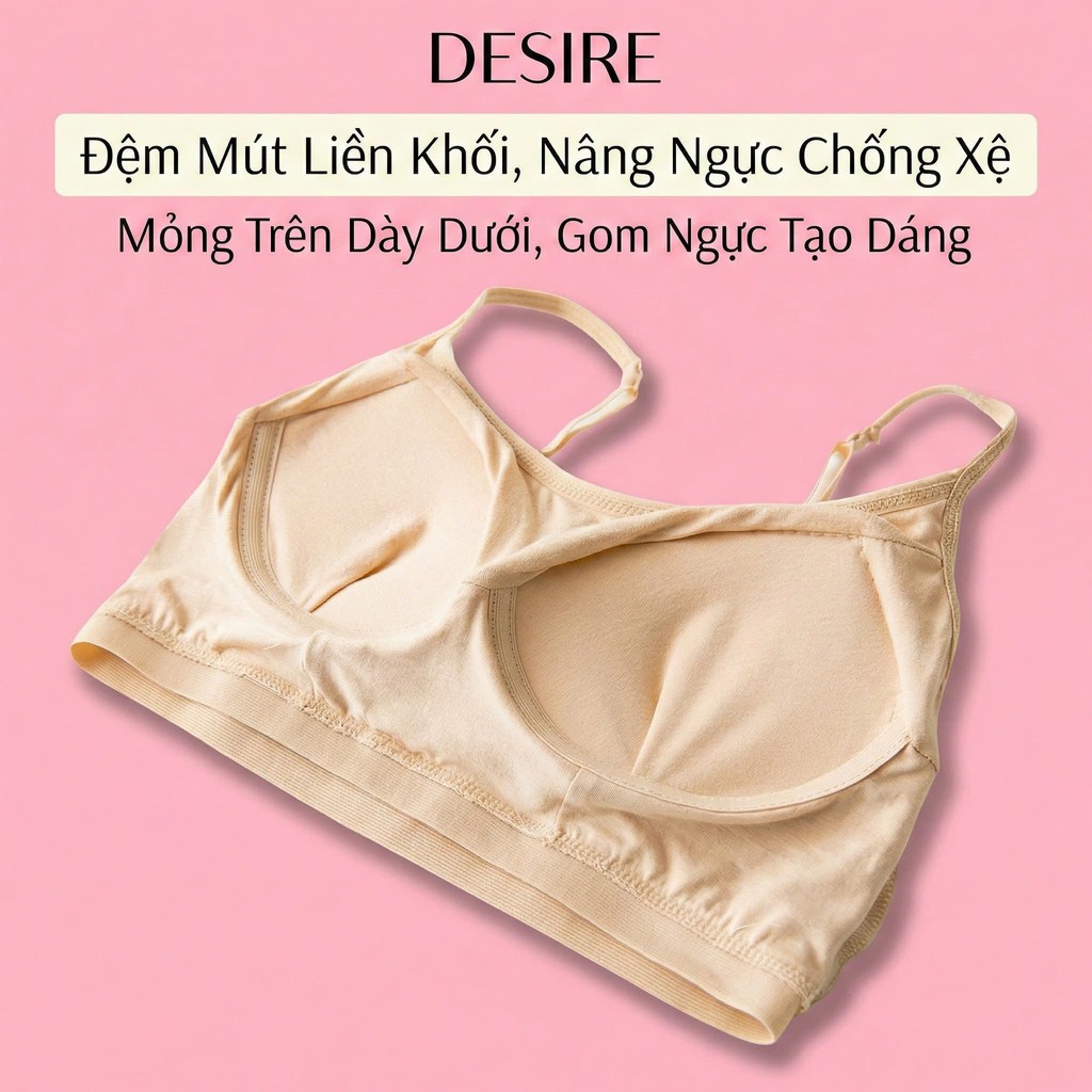 Desire Store, Áo lót bra bản to mút mỏng không gọng mềm mại mát thấm mồ hôi ANN-0017-1 image 7 of 31