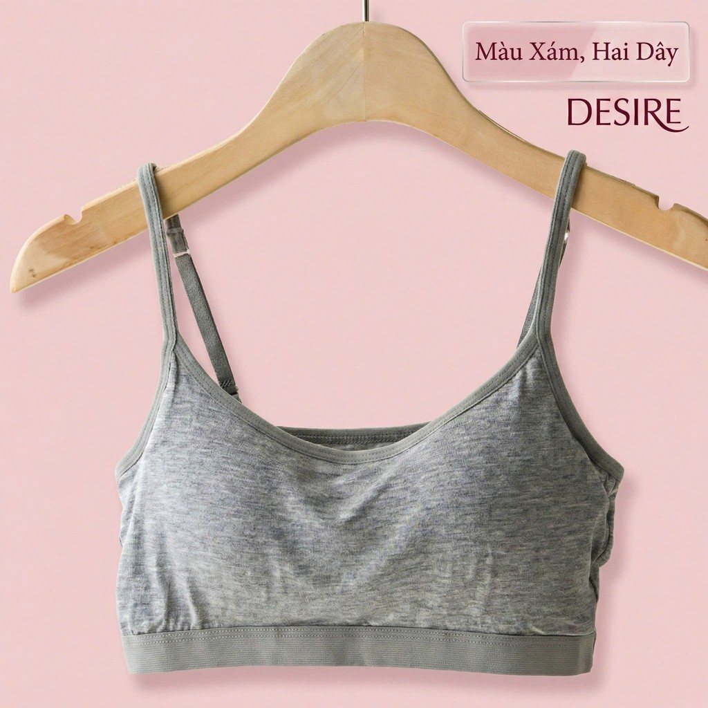Desire Store, Áo lót bra bản to mút mỏng không gọng mềm mại mát thấm mồ hôi ANN-0017-1 - Xám hai dây, XL/38/85AB image 21 of 31