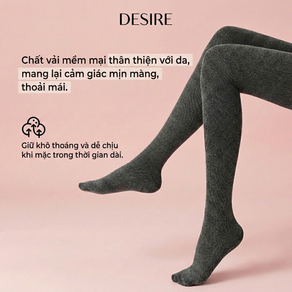 Desire Store, Quần Tất Legging Len Tăm Nữ Cao Cấp Giữ Nhiệt, Có Đế Chống Trơn Trượt, Chất Len Dày Dặn Co Giãn 4 Chiều KF7029 image 9 of 16