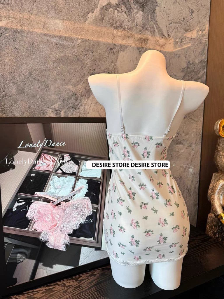 Desire Store, Váy ngủ mặc nhà chất thun hoạ tiết hoa DESIRE VN-8898 image 6 of 10