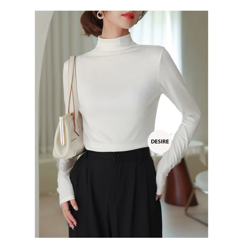 Desire Store, Áo thun cổ lọ dài tay chất thun len mềm mại Áo thun cổ cao ấm áp mùa thu đông  AN-898 image 1 of 13