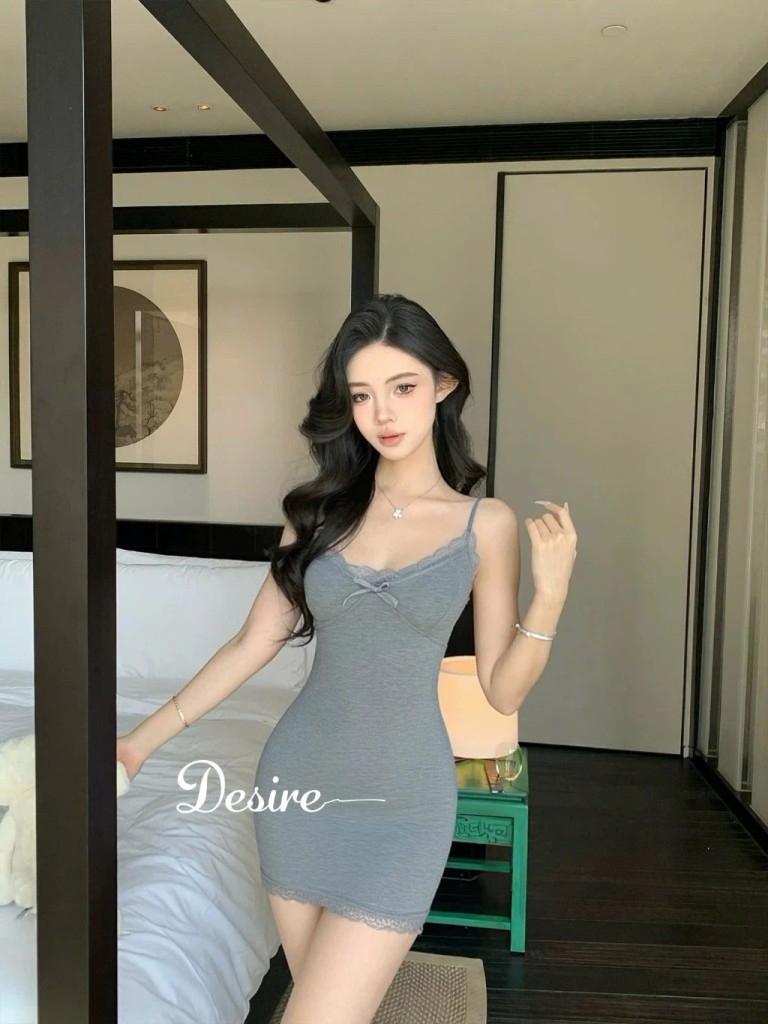 Desire Store, Váy Ngủ Thun Hai Dây Basic Có Mút Đệm Ngực - Váy Ngủ Mặc Nhà Cao cấp DESIRE B88 image 14 of 18