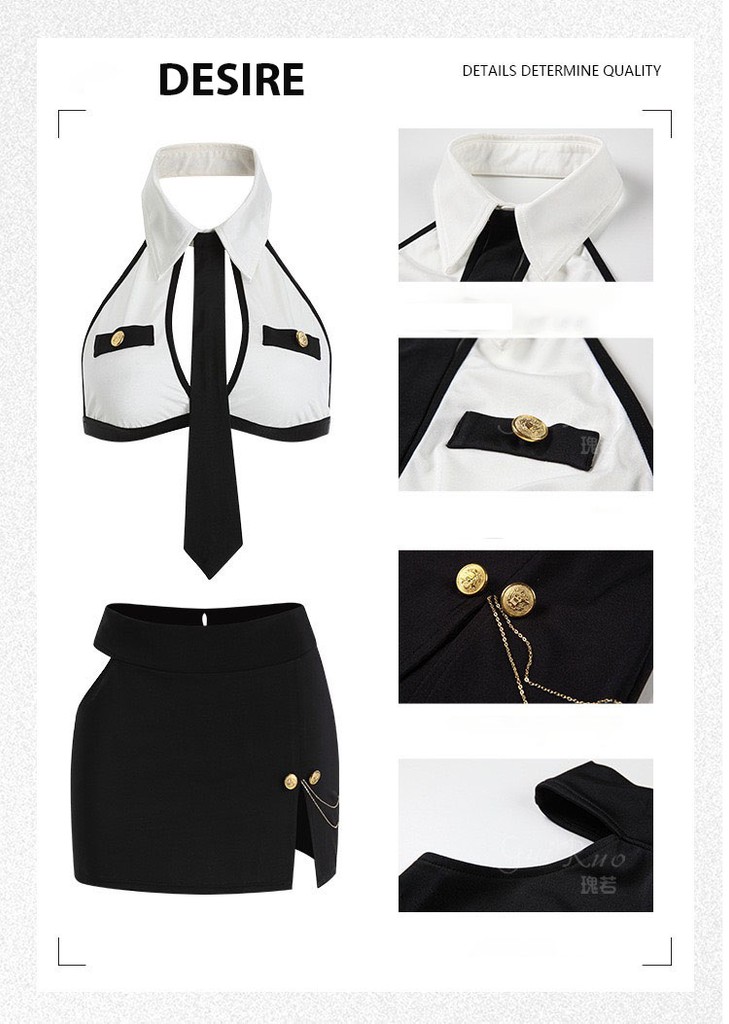 Desire Store, Bộ đồ ngủ cosplay hoá trang Cô thư ký cảnh sát gợi cảm sexy hàng chính hãng GUIRUO QC loại 1 DESIRE VN-1585 image 7 of 11