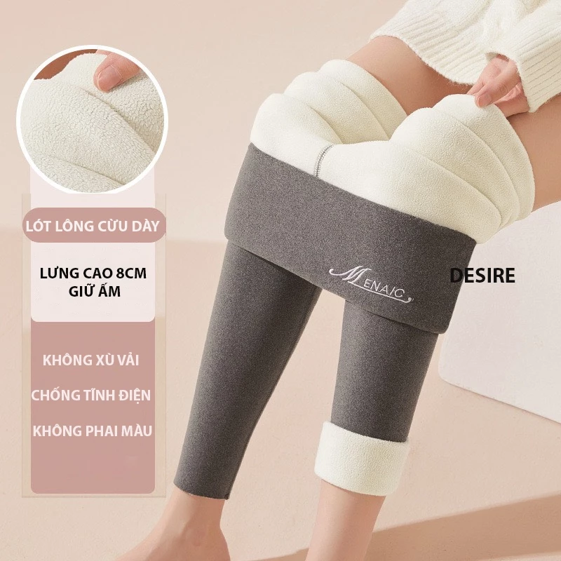 Desire Store, Quần legging M ENAIC lưng cao lót lông cừu nhung mịn giữ nhiệt mùa đông ấm áp định hình dáng QGN-9105014 - XÁM ĐẬM, XL 62-72KG image 20 of 20