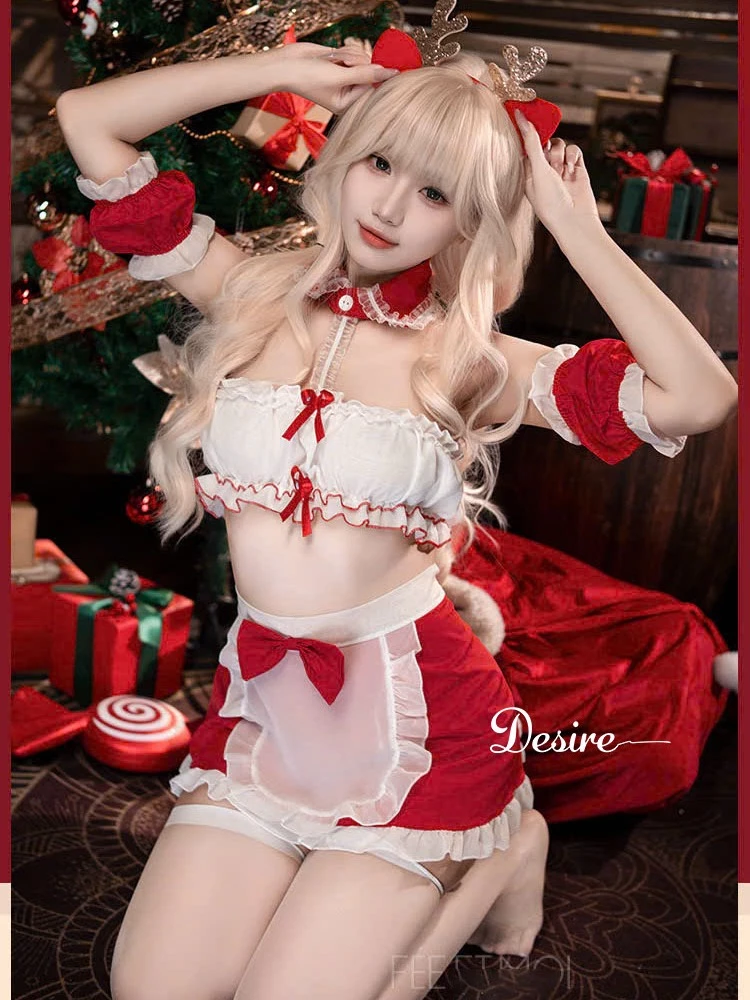 Desire Store, Bộ váy ngủ Cosplay cô hầu gái Chủ đề Giáng sinh Noel gợi cảm quyến rũ DESIRE VN-6131 image 3 of 8