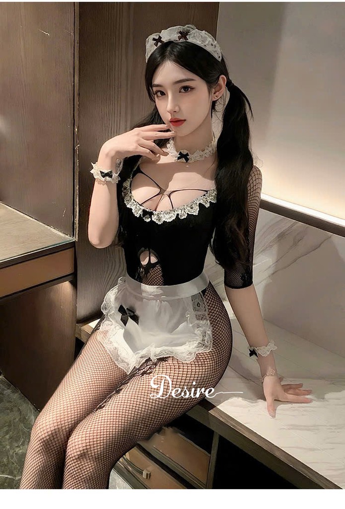 Desire Store, Bộ Bodysuit Cosplay CÔ HẦU GÁI đầy đủ phụ kiện Phong cách gợi cảm sexy DESIRE ZY92 image 4 of 9